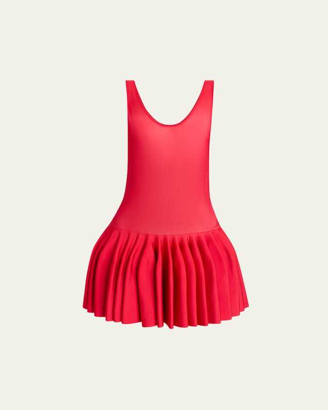 Sleeveless Drop-Waist Flared Skirt Mini Dress